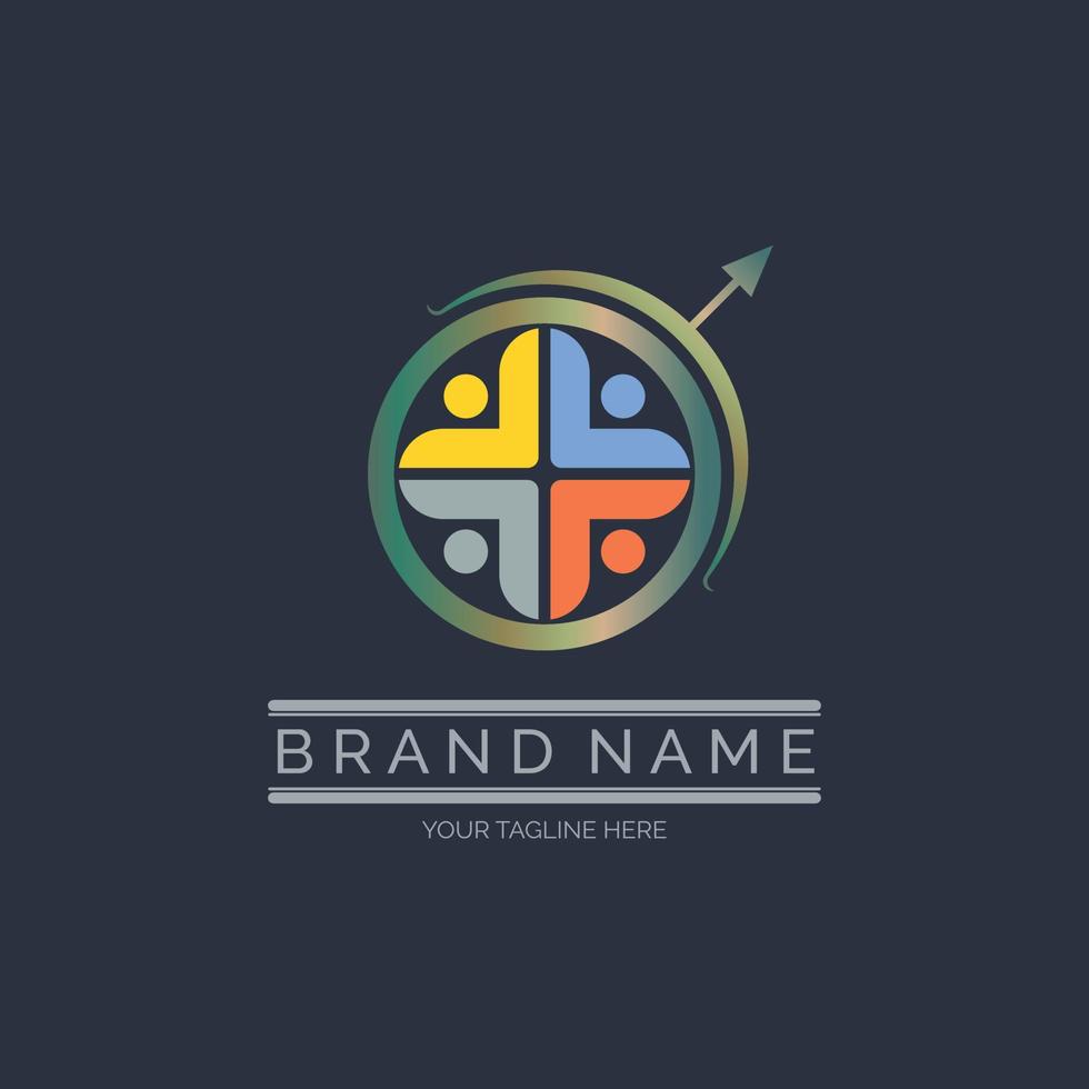 teamwerk verbinding logo ontwerpsjabloon voor merk of bedrijf en andere vector