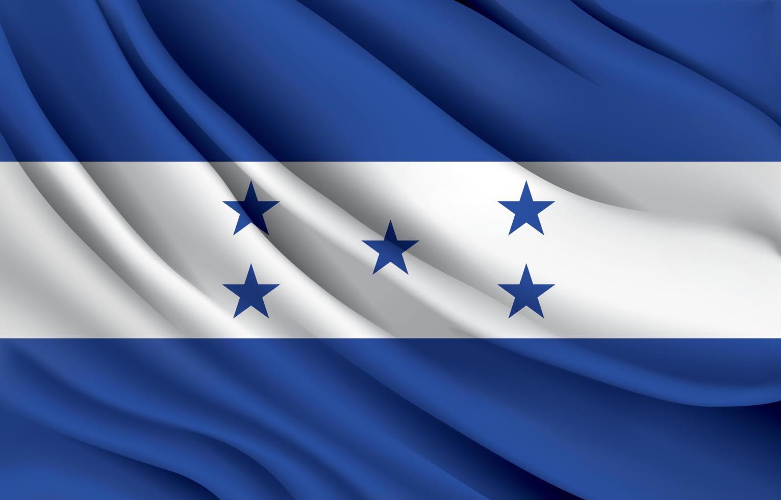 nationale vlag van honduras zwaaiend met realistische vectorillustratie vector