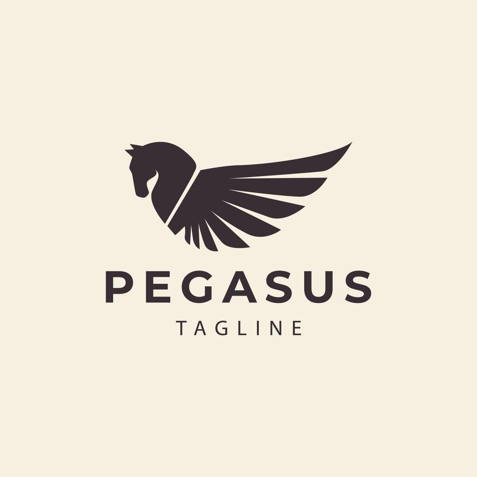 pegasus gevleugeld paard logo vector pictogram symbool ontwerp