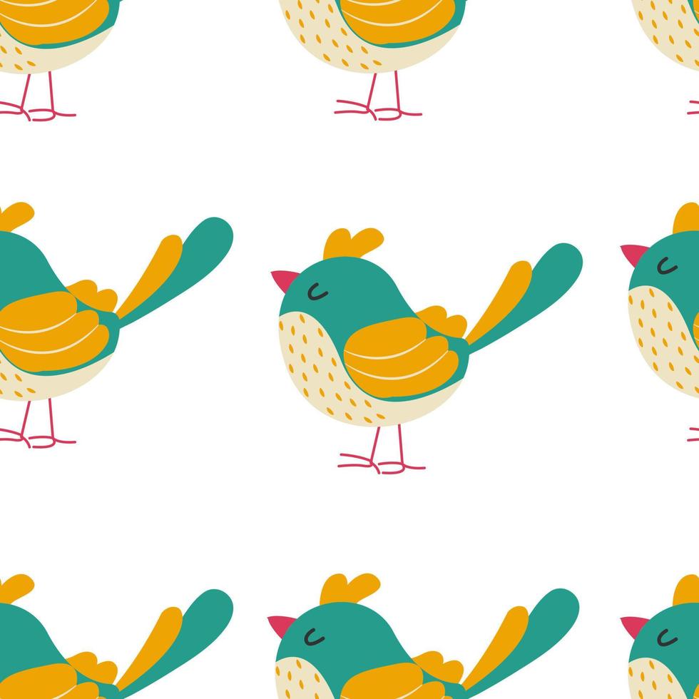 kleurrijke vogels naadloze patroon. exotische vogels in verschillende printhoudingen. vector illustratie