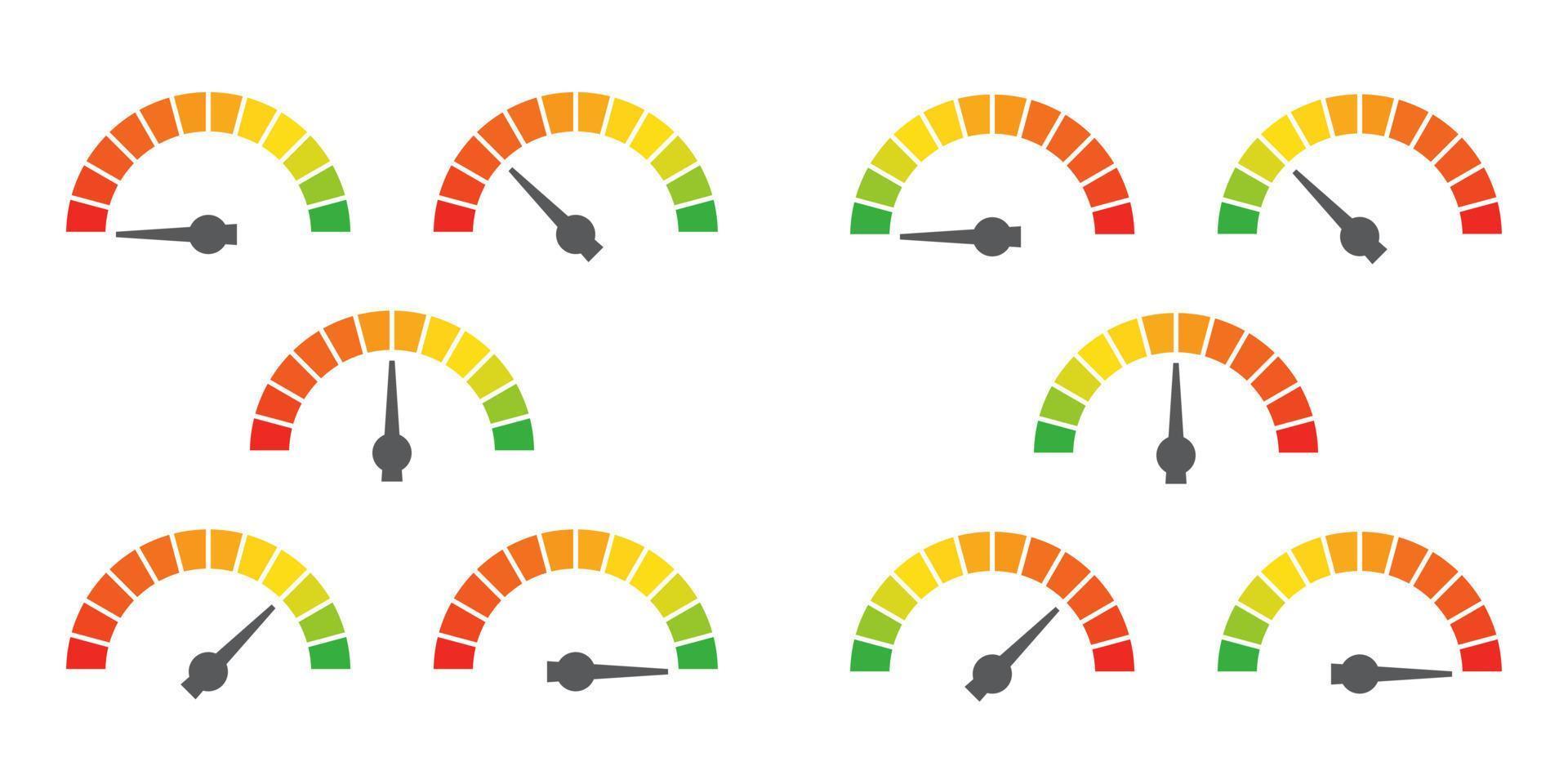 meterteken infographic meterelement van rood naar groen en groen naar rood vectorillustratie vector