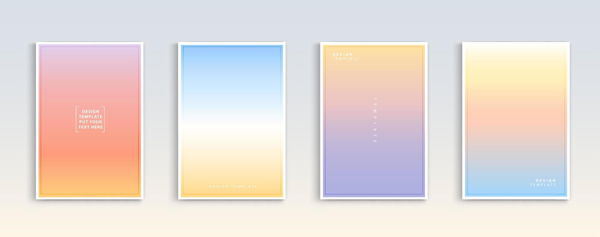 moderne hellingen zomer, zonsondergang en zonsopgang zee achtergronden vector set. kleur abstracte achtergrond voor app, webdesign, webpagina's, banners, wenskaarten. vector illustratie ontwerp