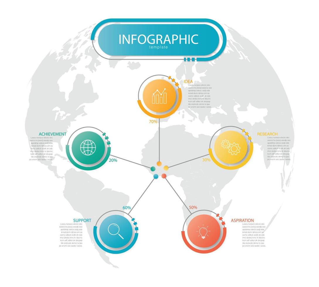 presentatie zakelijke info-grafische sjabloon, abstracte infographics nummer opties sjabloon, gebruikt voor webdesign, zakelijke stap opties, banner. vector illustratie