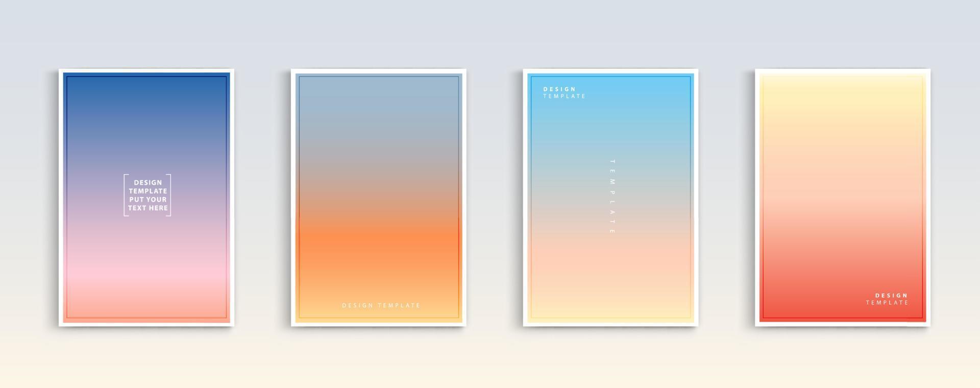 moderne hellingen zomer, zonsondergang en zonsopgang zee achtergronden vector set. kleur abstracte achtergrond voor app, webdesign, webpagina's, banners, wenskaarten. vector illustratie ontwerp