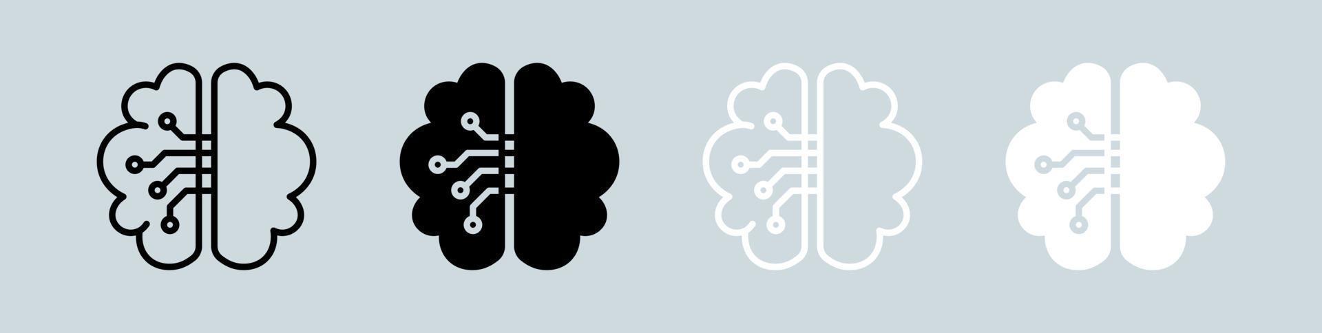 hersenen icoon in zwarte en witte kleuren. menselijke geest tekenen vector illustratie.
