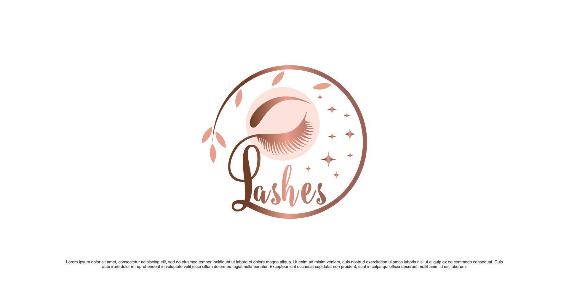 luxe en elegant wimperextensie-logopictogram voor schoonheidssalon met creatieve element premium vector