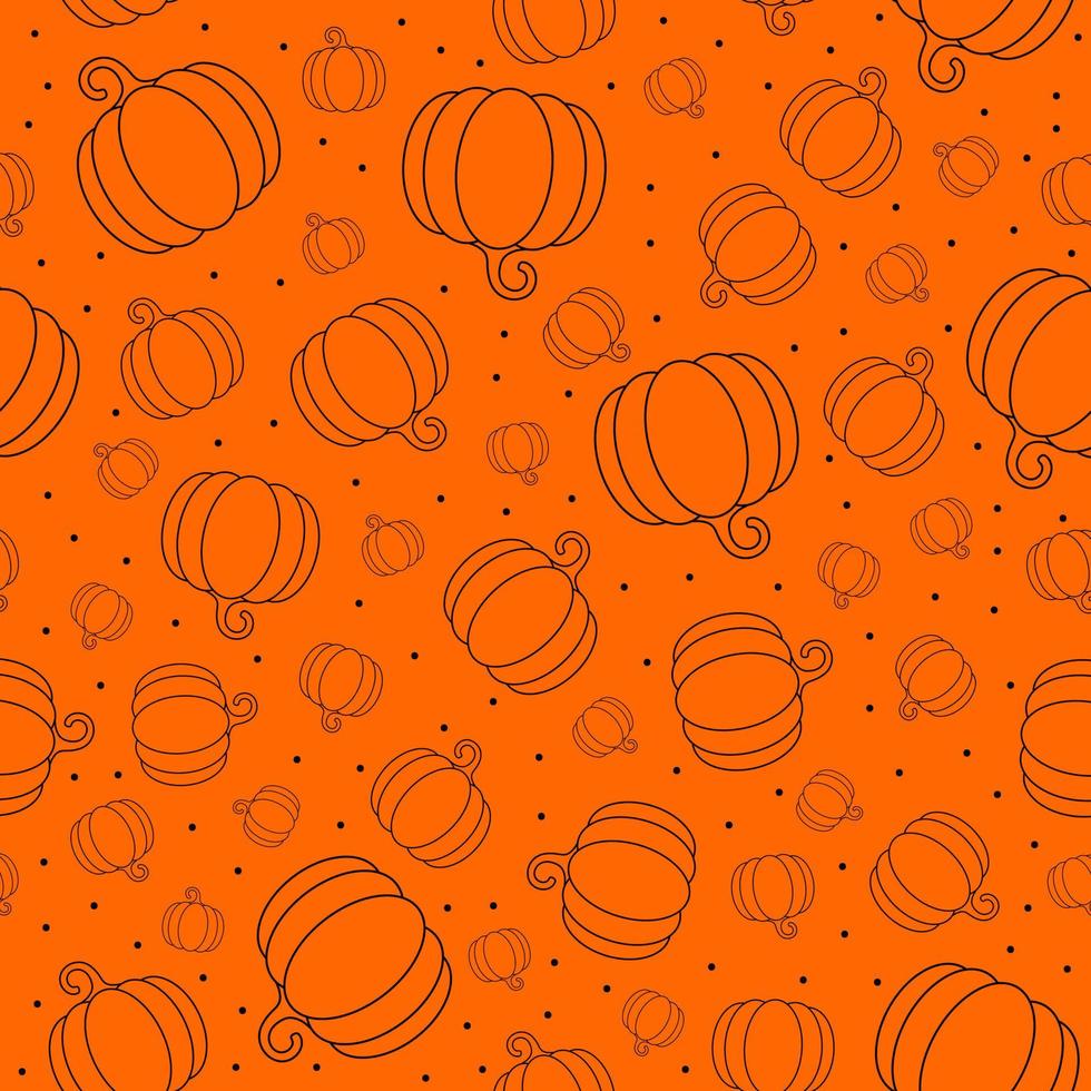 oranje en zwart pompoen naadloos patroon. halloween achtergrond vector