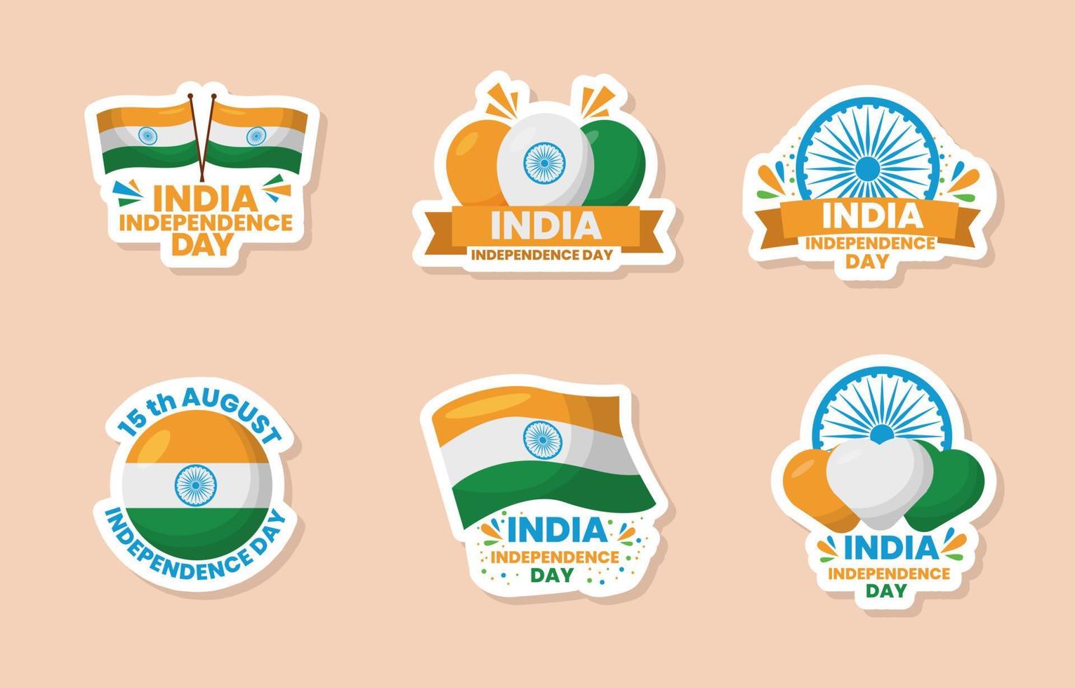 sticker van de onafhankelijkheidsdag van india vector