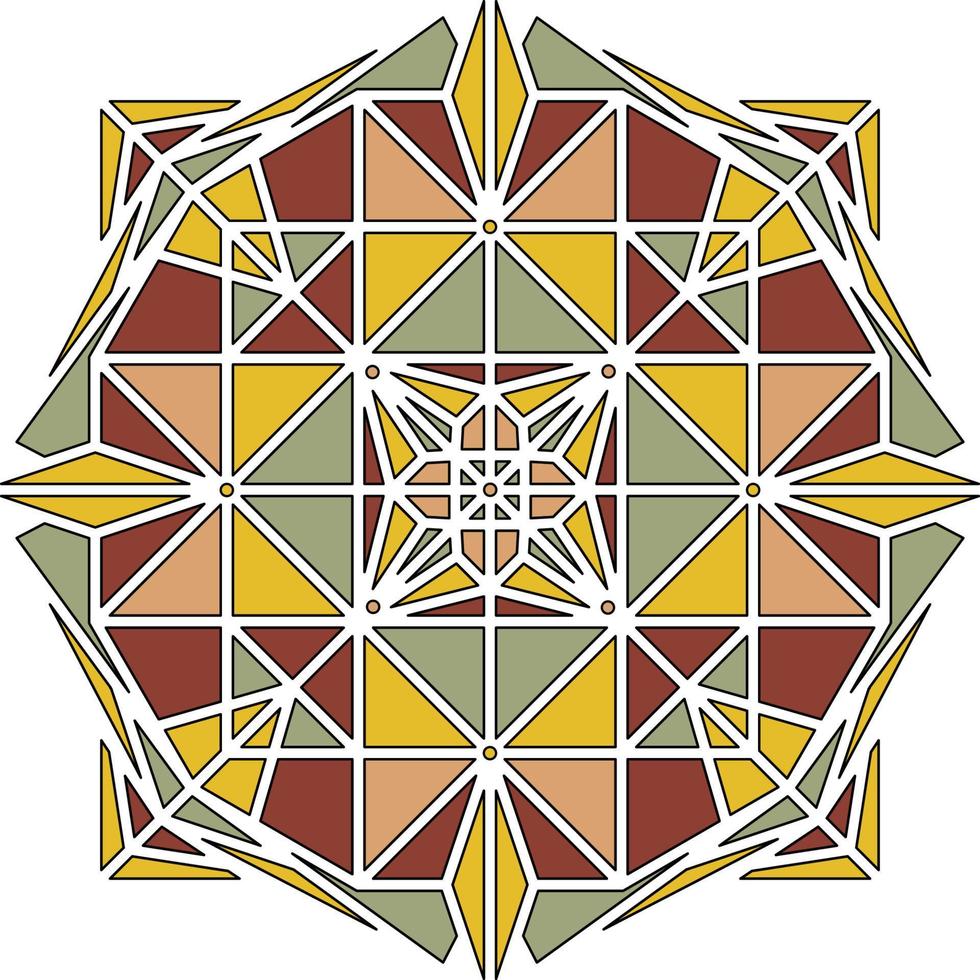 omtrekkleur geometrisch mandala-element vector