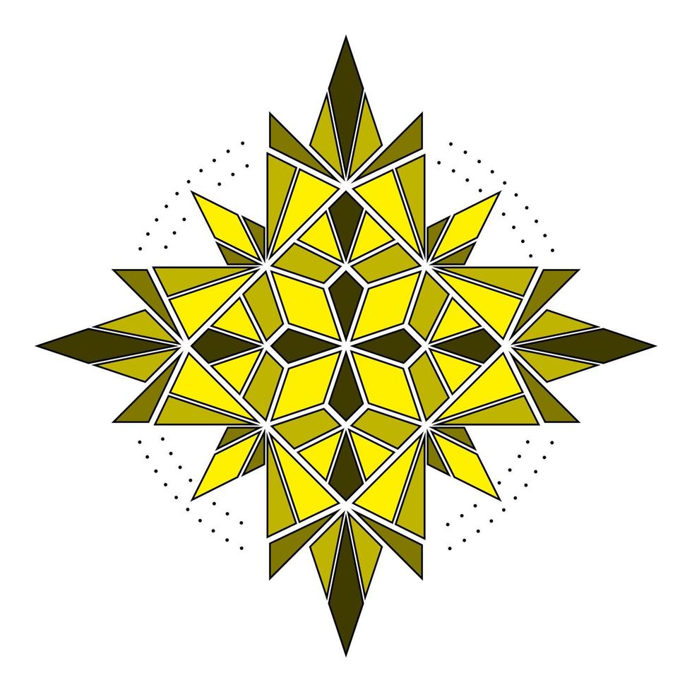 omtrekkleur geometrisch mandala-element vector