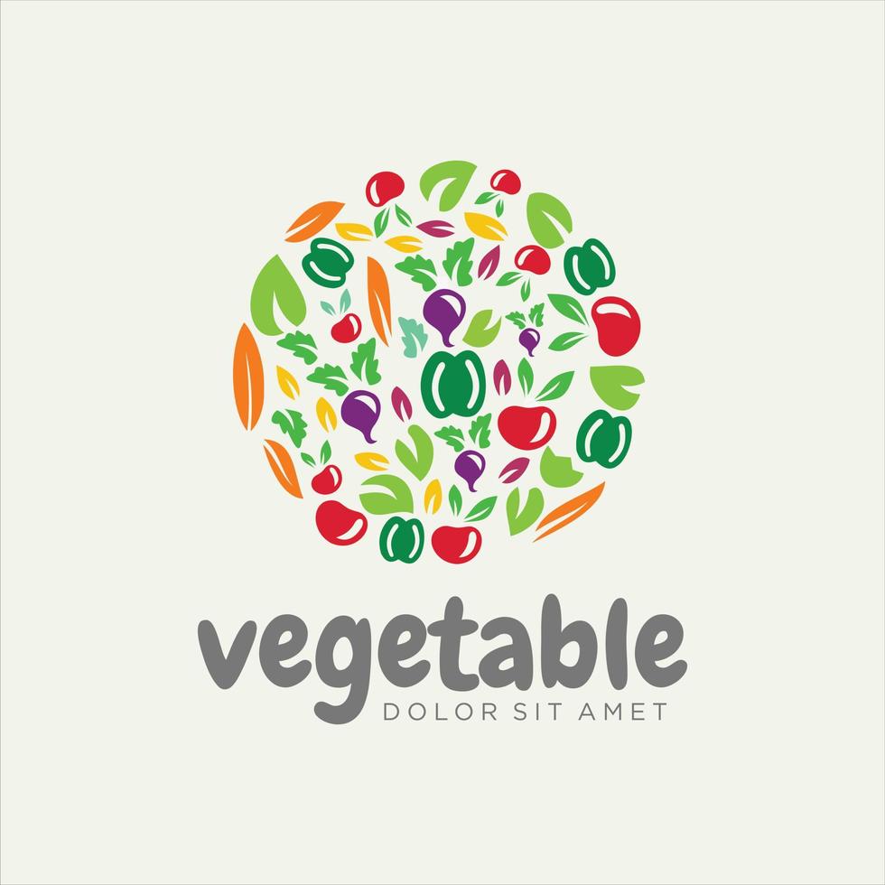 plantaardige logo gezonde voeding winkel illustratie vector