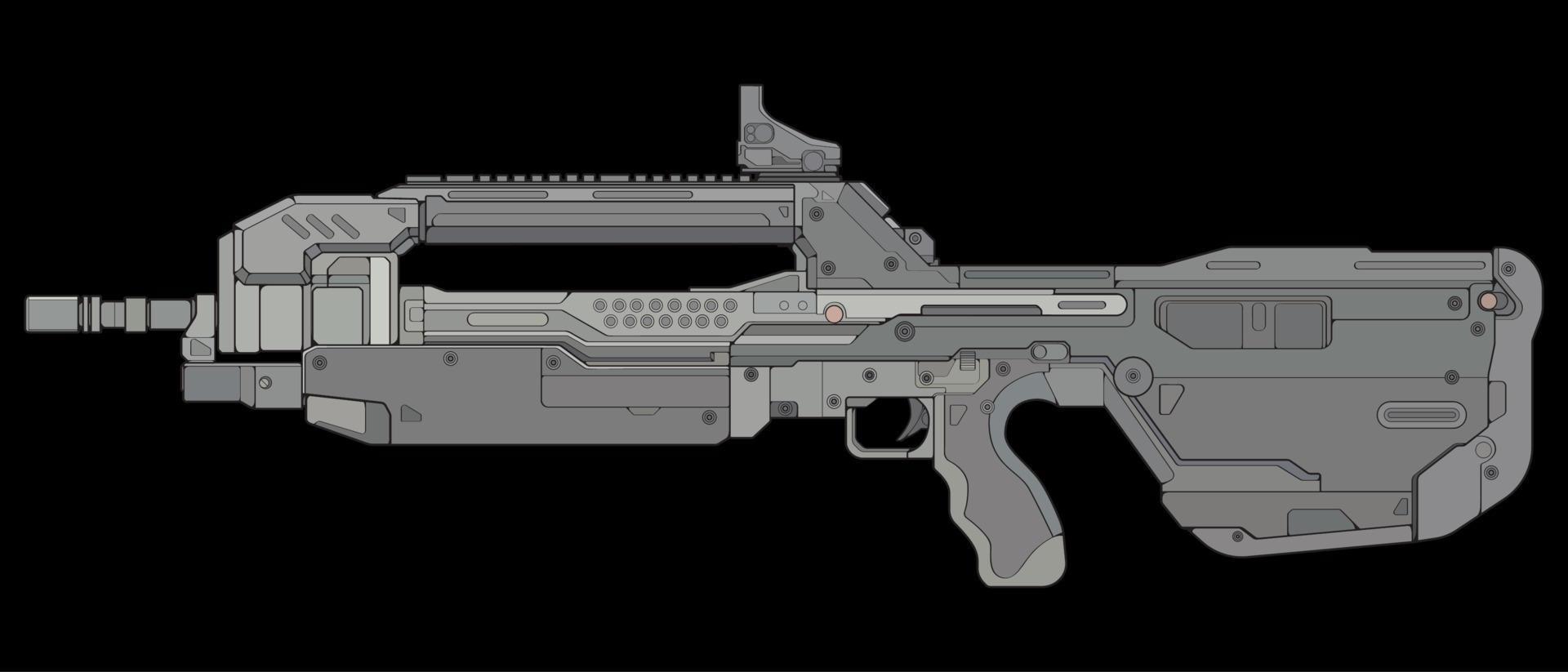 vuurwapens vectorstijl, schietgeweer, wapenillustratie, vectorlijn, pistoolillustratie, modern pistool, militair concept, pistool voor training vector