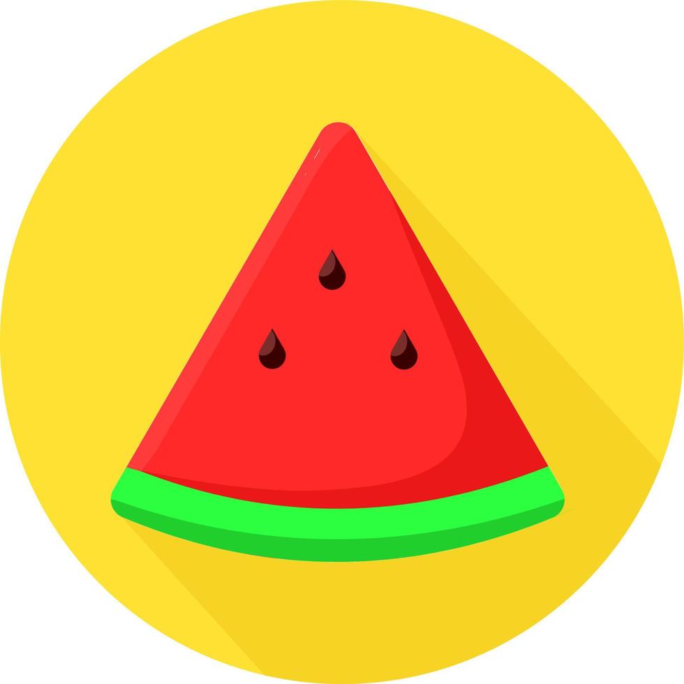 watermeloen platte vectorillustratie, plat pictogramontwerp, schattige illustratie, witte achtergrond vector