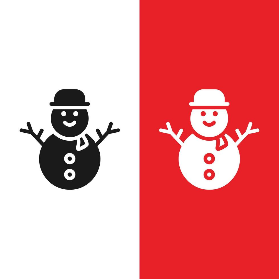 christmas xmas sneeuwpop vector pictogram in glyph-stijl