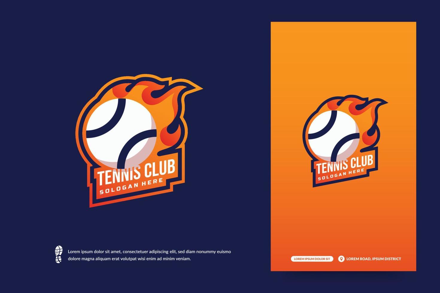 tennisclub logo ontwerp, toernooi badge sjabloon. sport team identiteit, e-sport logo vector illustraties
