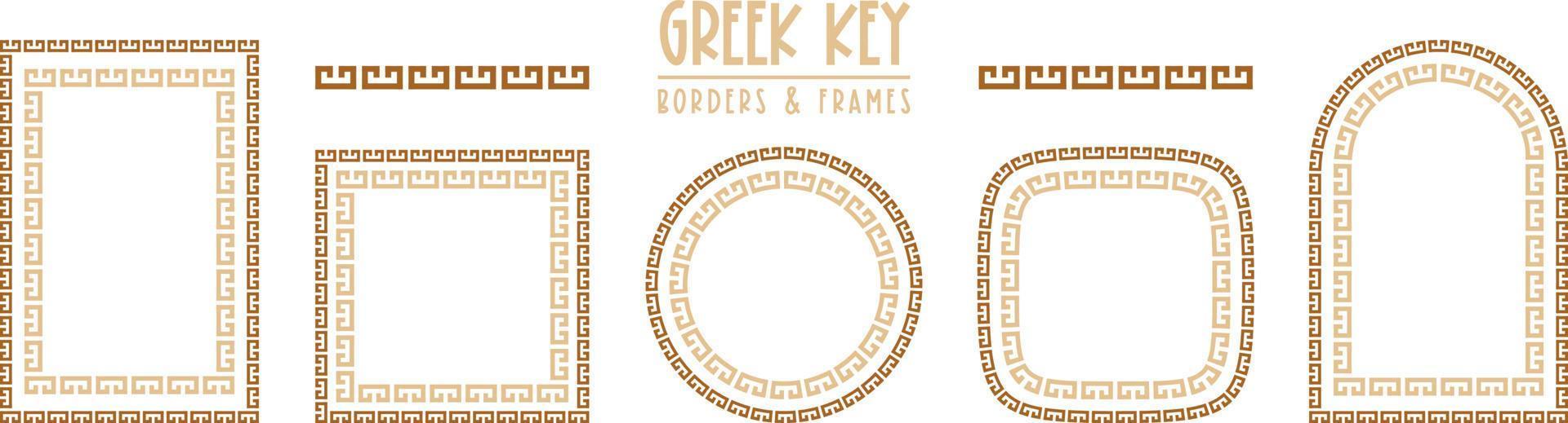 Griekse sleutelframes en randen collectie. decoratieve oude meander vector