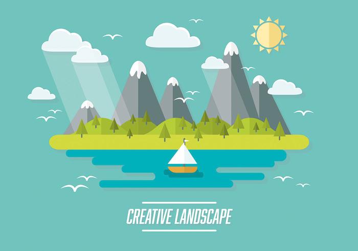 Gratis Web Travel Vector Achtergrond Met Mooi Landschap