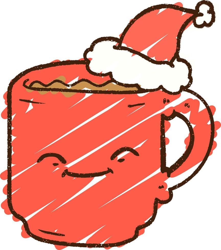 kerst koffie krijt tekening vector