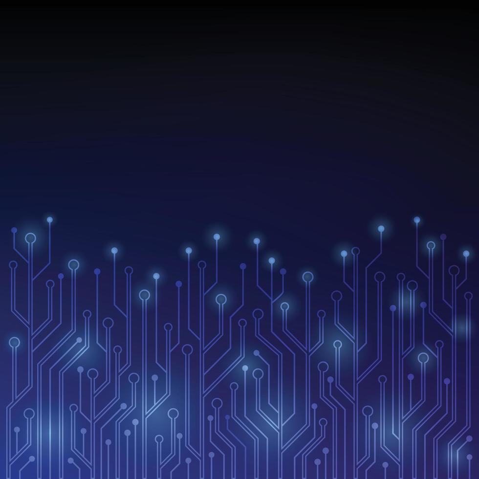 digitale conceptuele afbeelding circuit microchip op donkerblauwe achtergrond. grafisch ontwerp, behang, data virsueel concept. vector
