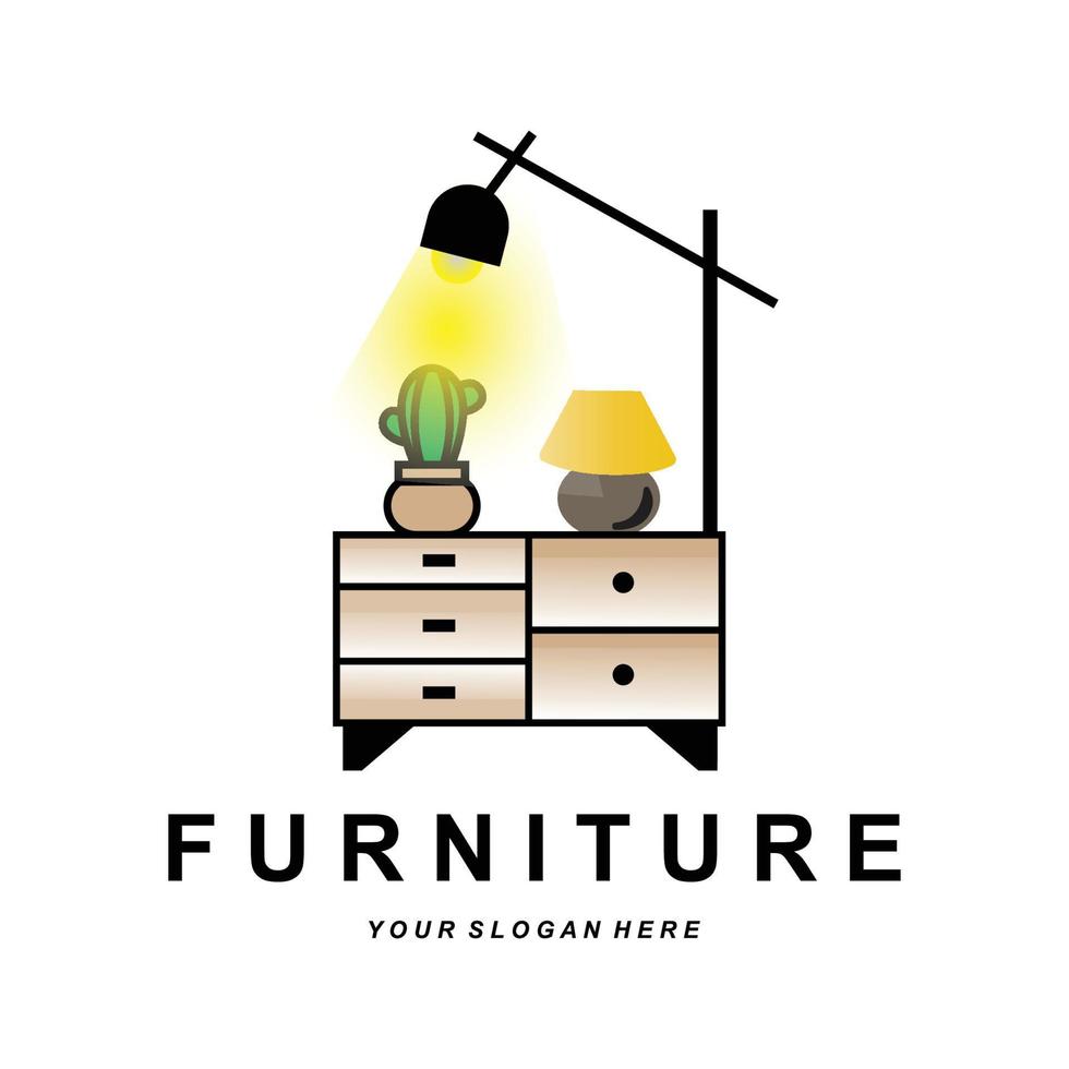 garderobe logo ontwerp, meubels kleding plaats illustratie, hout ambacht bedrijf merk icoon vector