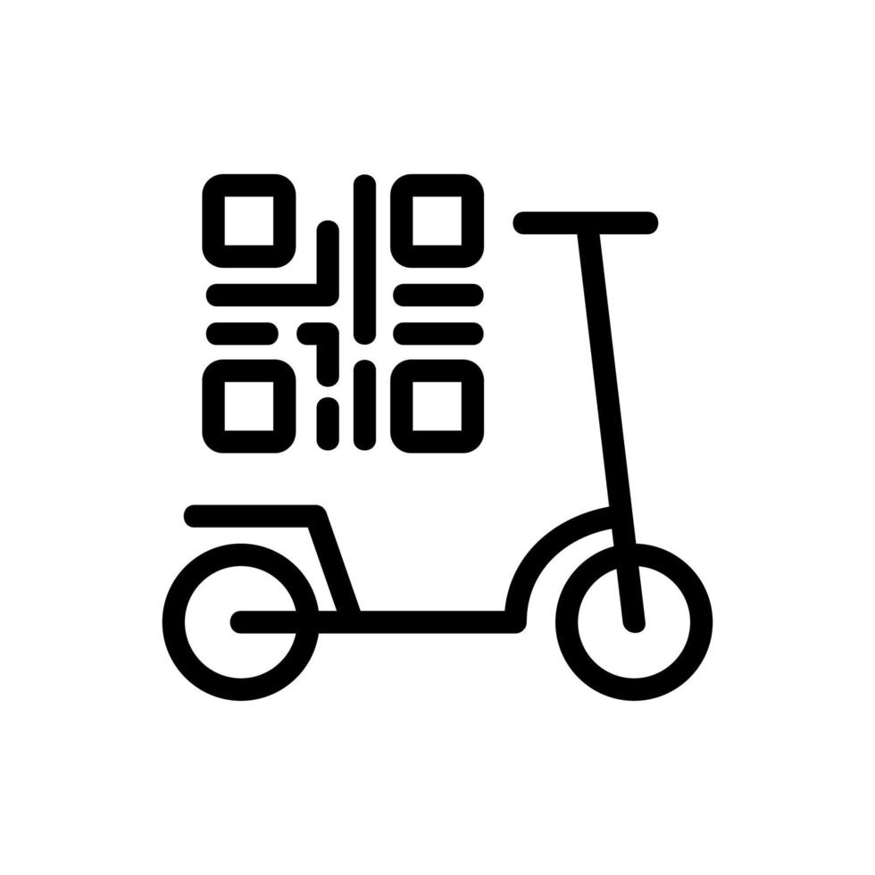 scooter delen streepjescode pictogram vector overzicht illustratie