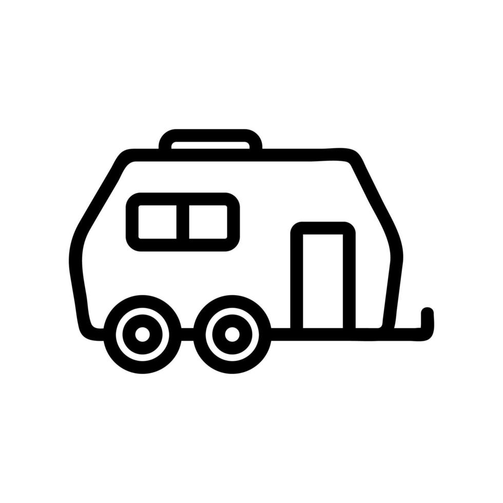 huis op wielen pictogram vector. geïsoleerde contour symbool illustratie vector