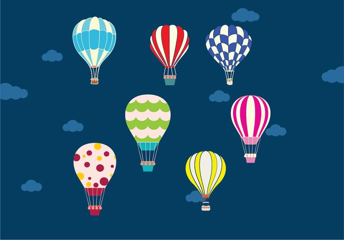 Luchtballon in de lucht vector