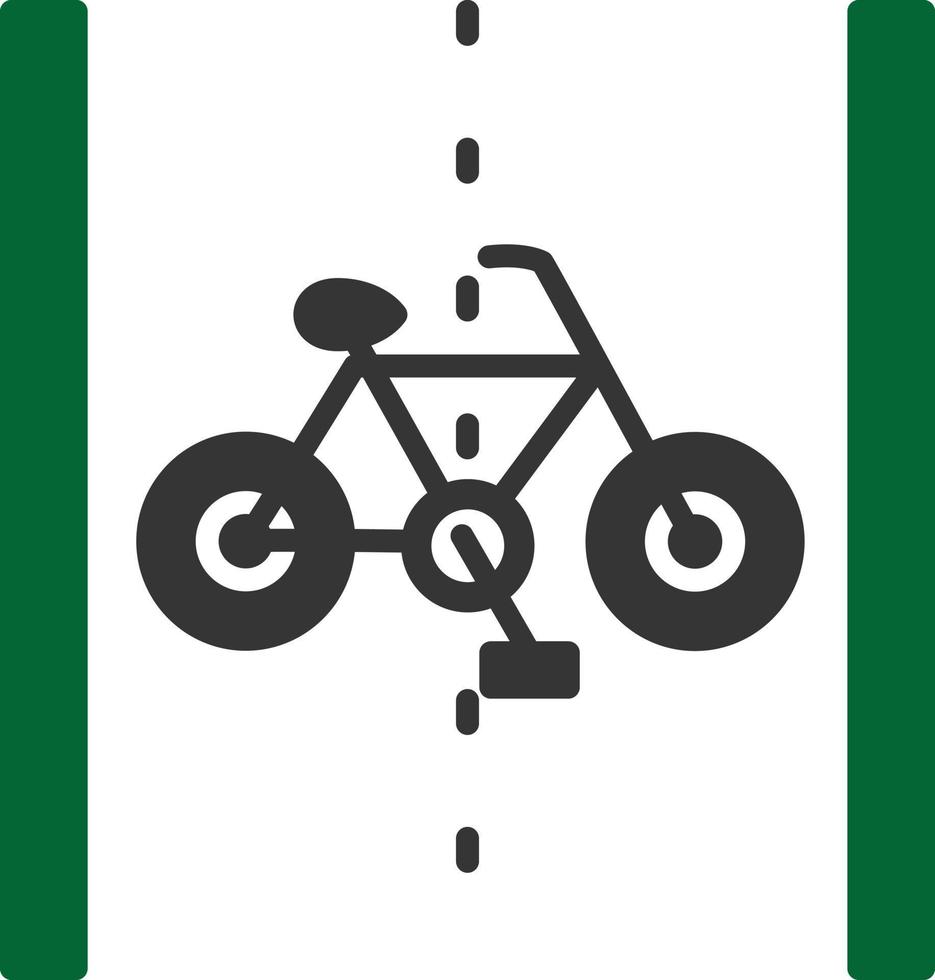 fietspad glyph twee kleuren vector
