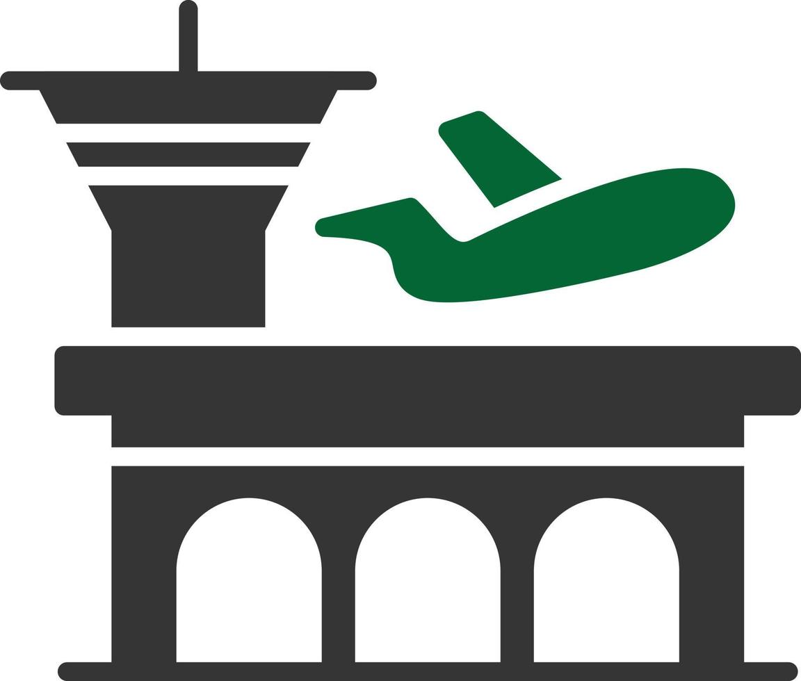 luchthaven glyph twee kleuren vector