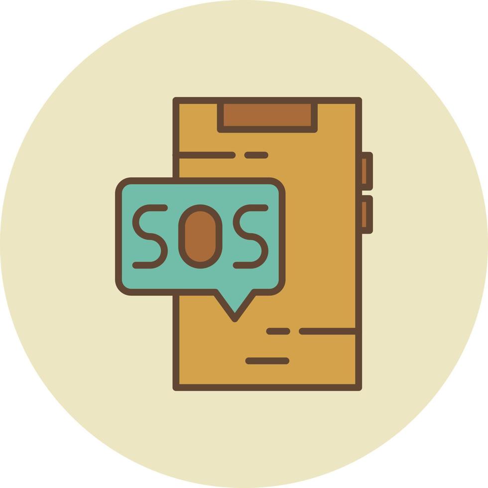 sos gevuld retro vector