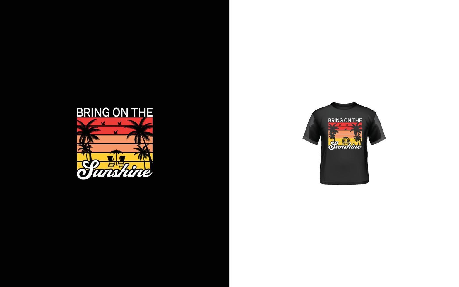 retro vintage zonsondergang zomer t-shirt ontwerp vector