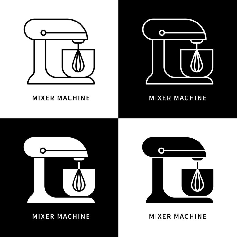 mixer machine-pictogram. bak en kook logo. keukengerei en bakgereedschap vector symbool