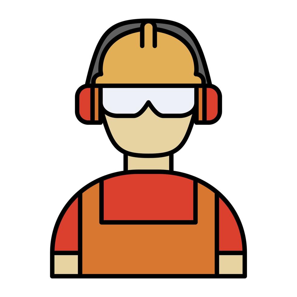 engineering en bouw pictogram cartoon. mijnwerker symbool vector