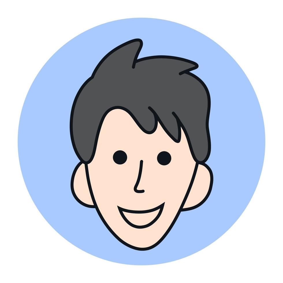 jongen avatar pictogram cartoon. jonge kerel profiel mascotte vectorillustratie. hoofd gezicht zakelijk gebruikerslogo vector