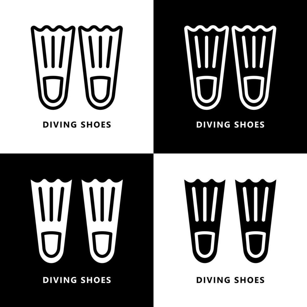 duikschoenen pictogram cartoon. onderwater sport schoeisel symbool vector logo