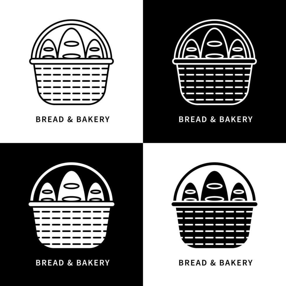 brood en winkelen product icoon. voedsel en cake-logo. gebak en bakkerij vector symbool