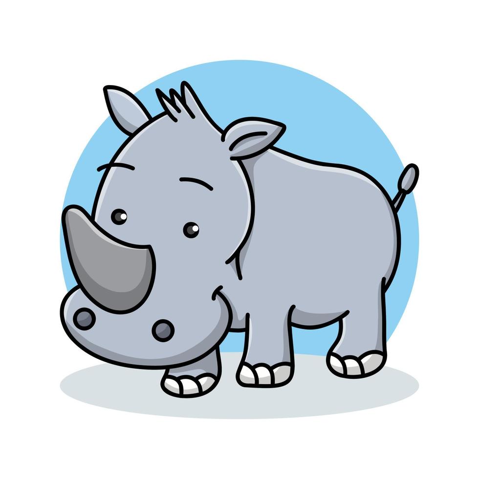 neushoorn pictogram cartoon. neushoorn symbool vector