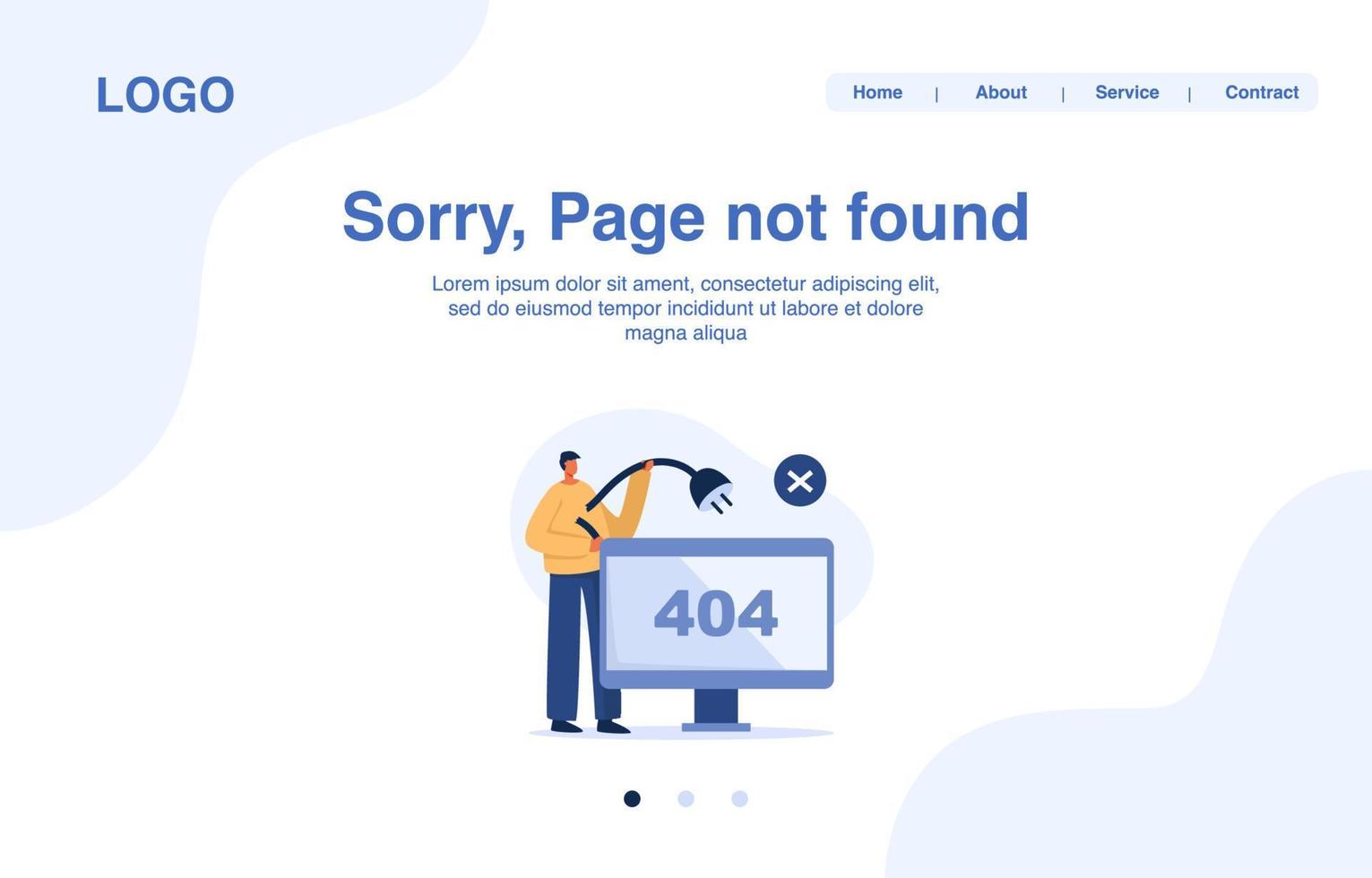 pagina niet gevonden, 404-fout. bestemmingspagina webbanner. vectorsjabloon. vector