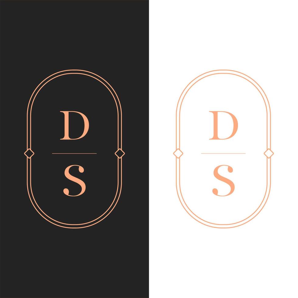 letter logo luxe. art deco-stijl logo-ontwerp voor luxe bedrijfsbranding. premium identiteitsontwerp. letter ds vector