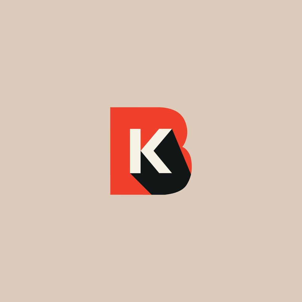 bk of kb letter logo vector ontwerp