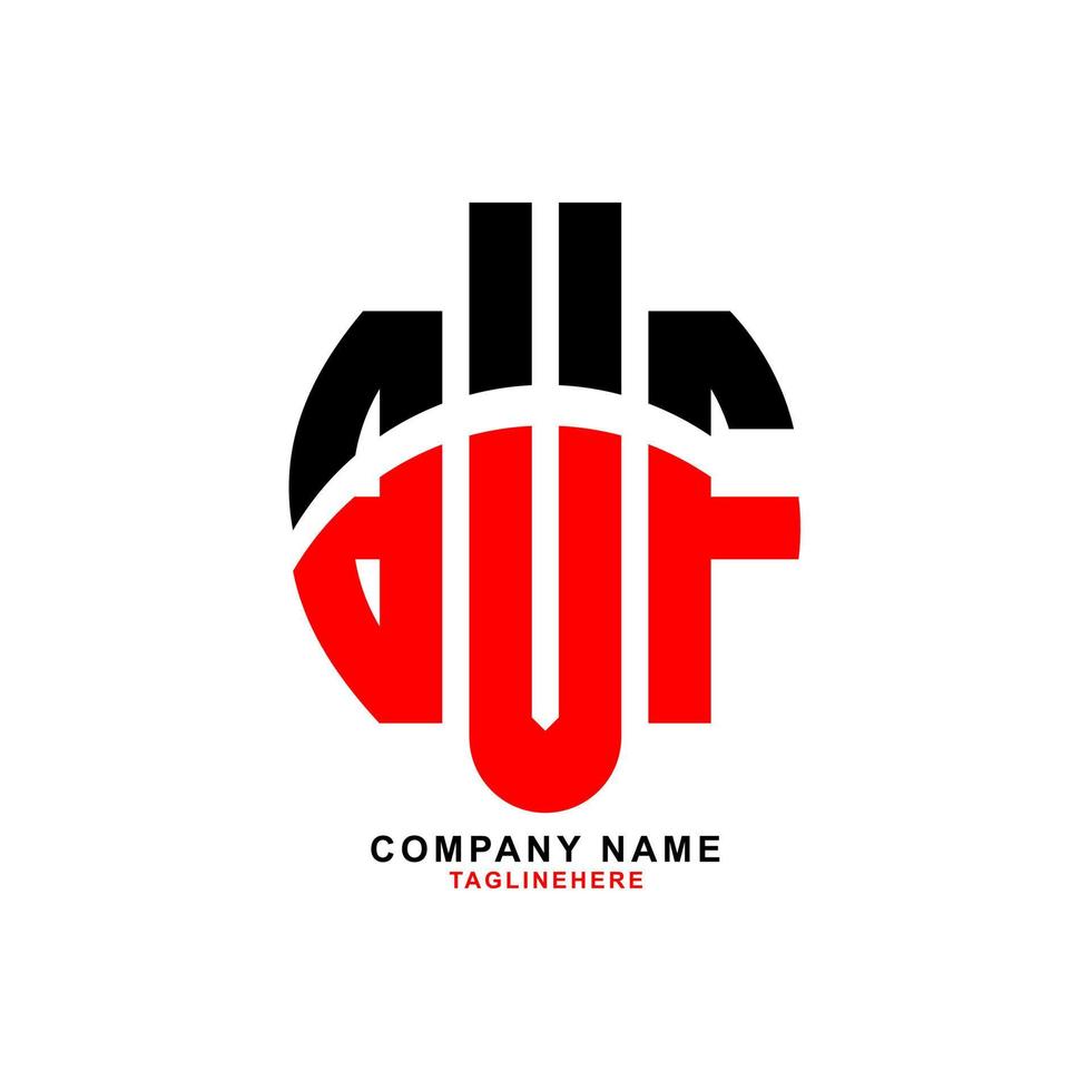 creatief bvf letter logo ontwerp met witte achtergrond vector