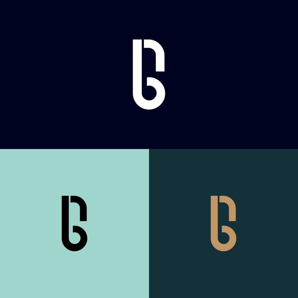 bn, nb brief logo vector ontwerp met drie kleuren