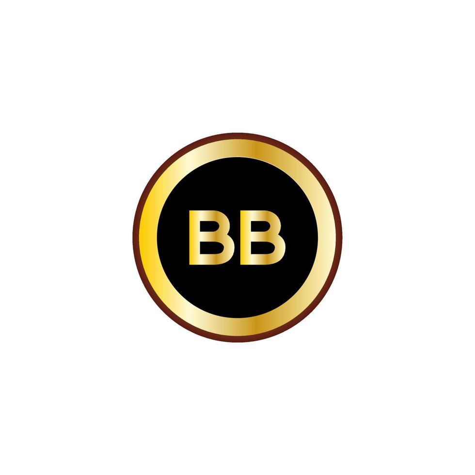 bb letter cirkel logo-ontwerp met gouden kleur vector