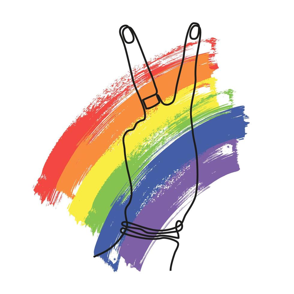 hand tekenen lgbt pride-vlag in vector-formaat. regenboogvlag met woord trots voor poster. lgbtq liefde symbool achtergrond. concept ontwerp. vector