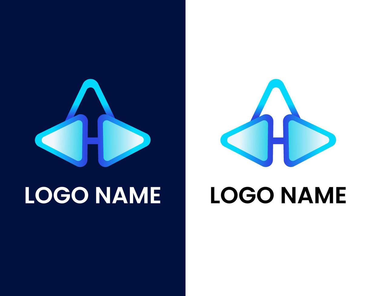 letter h met ontwerpsjabloon voor modern logo vector