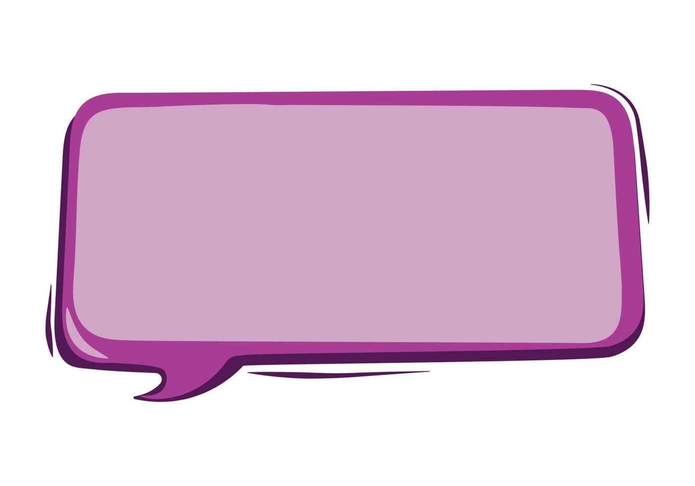 hand tekenen toespraak bubble talk voor berichten in geanimeerde paarse vector afbeelding