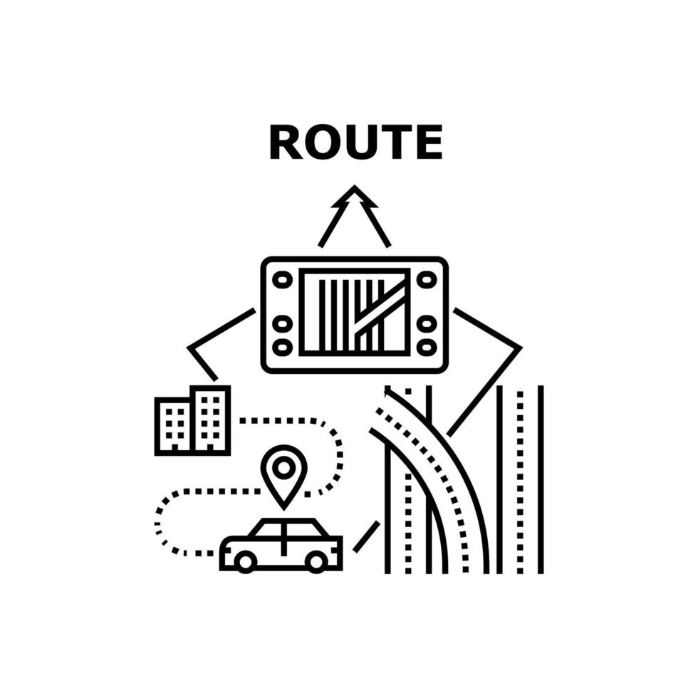 routegeleiding vector concept zwarte illustratie