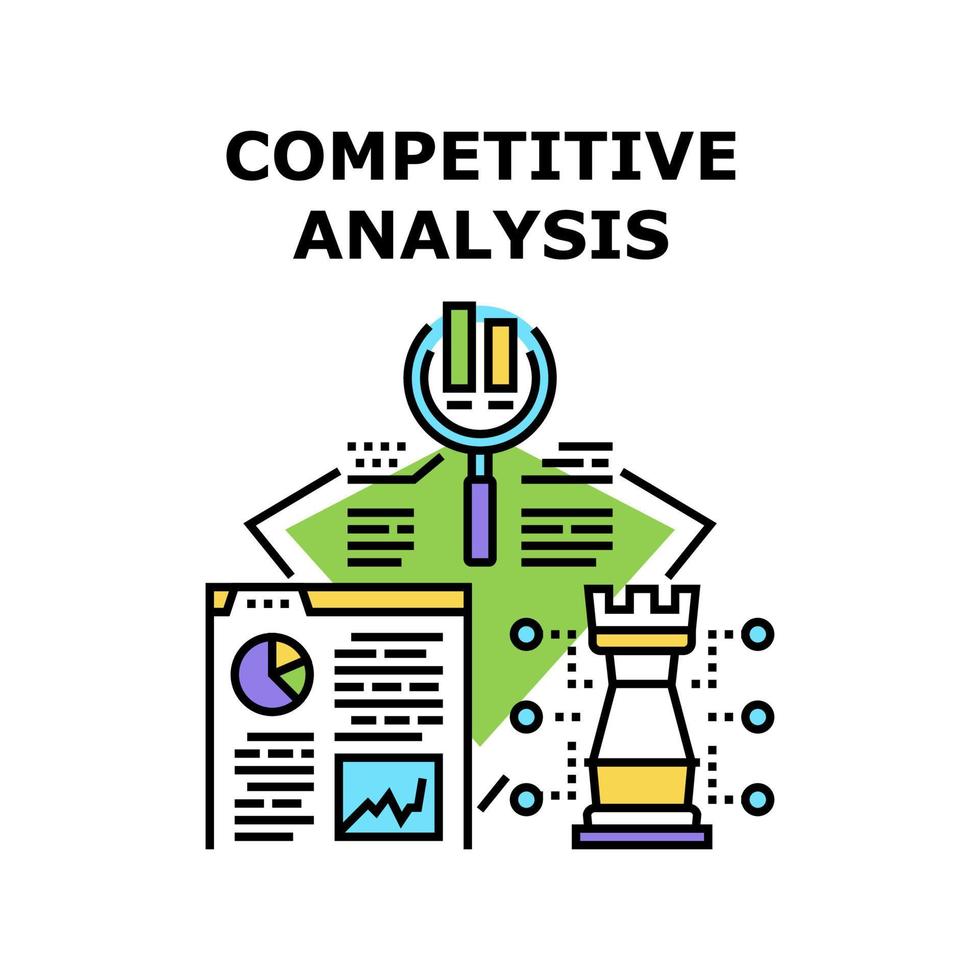 competitieve analyse vector concept illustratie