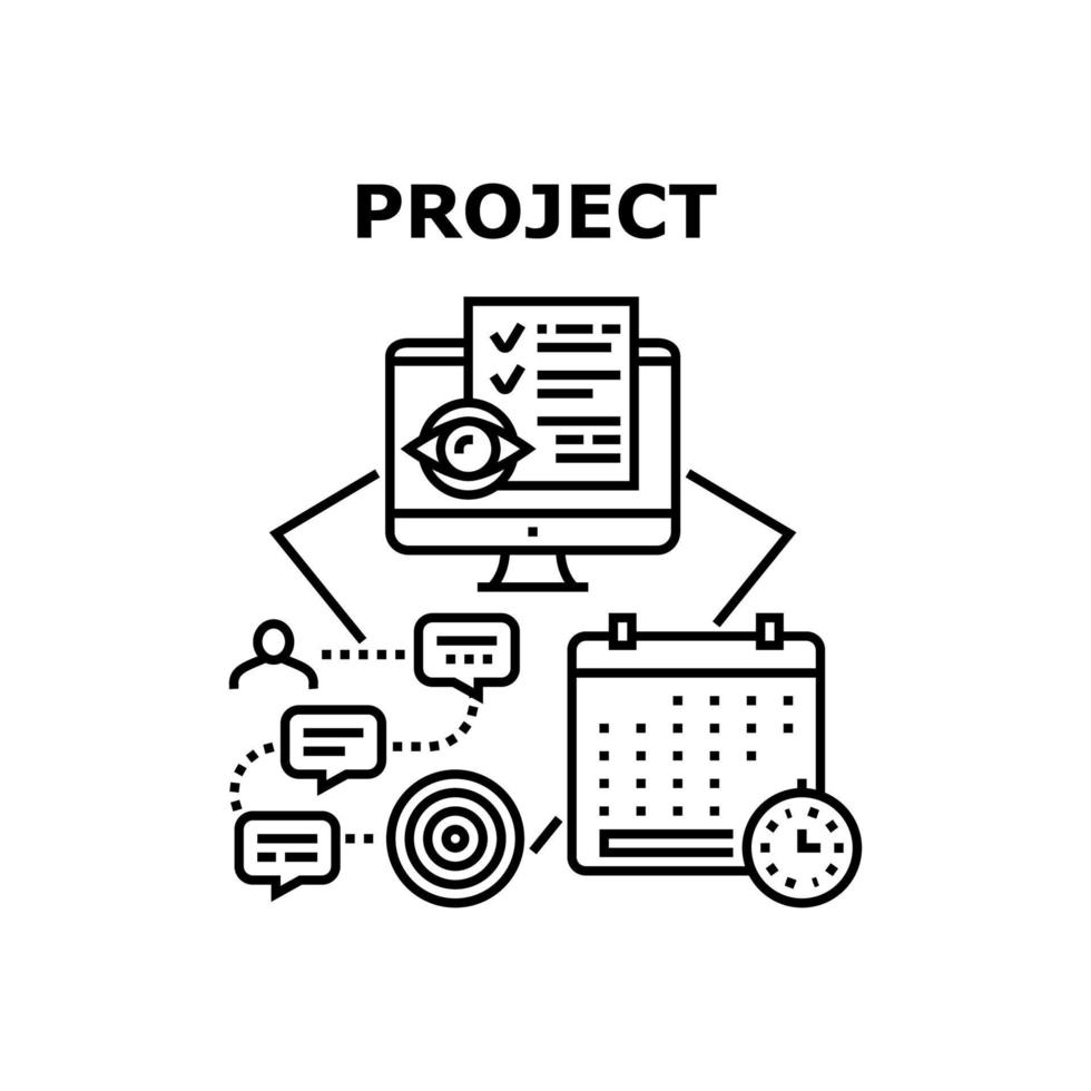 project strategie vector concept zwarte illustratie