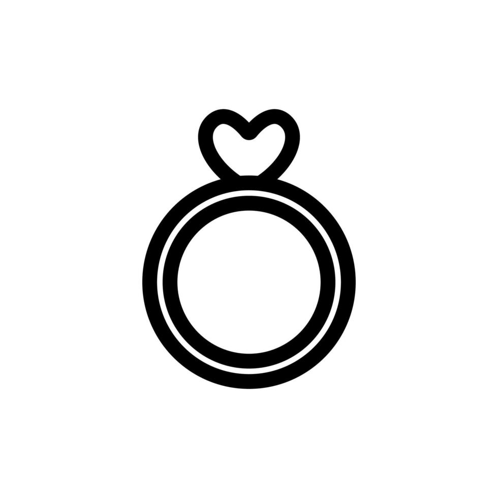 ring met edelsteen pictogram vector. geïsoleerde contour symbool illustratie vector